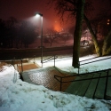 Campanile in the fog